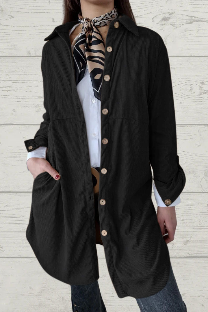 Street Wave Cordura Mid Length Coat With Lapel Collar For Urban Women Warm Stylish Outerwear