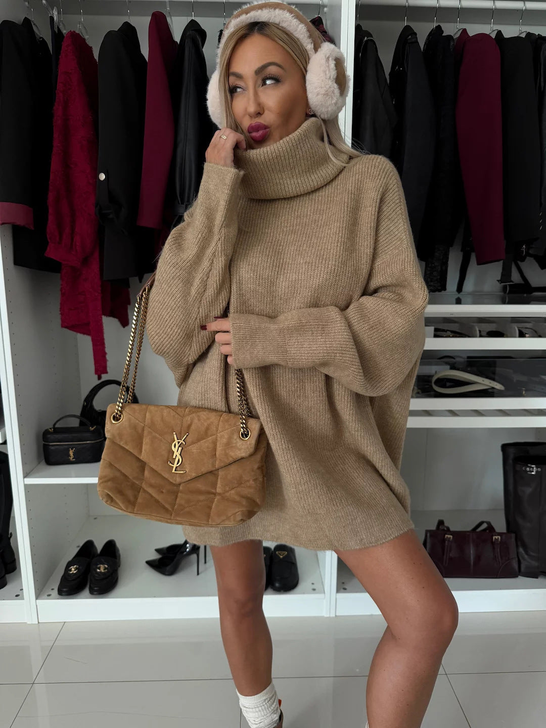 Street-wave Women Cozy Oversized Pullover Knit Sweater For All Day Warmth And Comfort