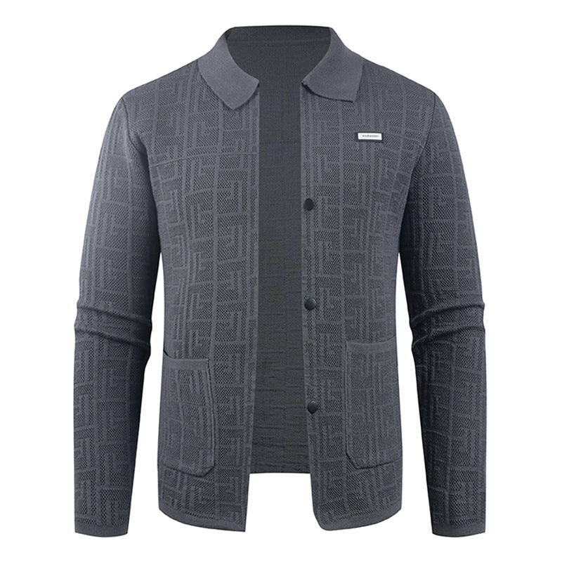 Streetwave Men's Fashion Knit Cardigan With Unique Pattern For Modern Men Breathable Cotton Blend
