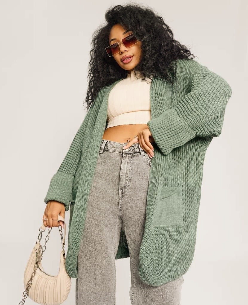 Streetwave Cozy Womens Knit Vest With Pockets Oversized Warm Cardigan For Daily Wear