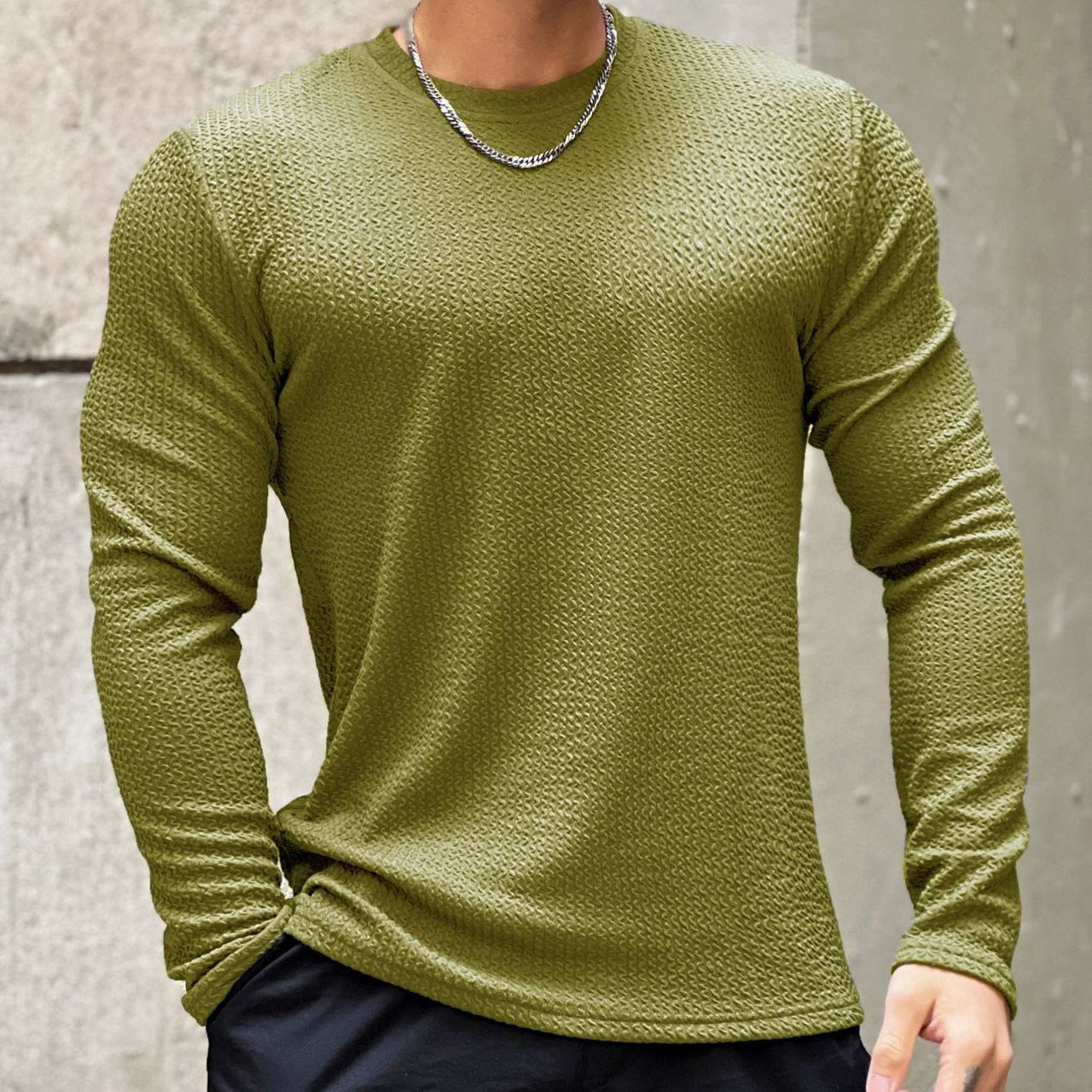 Mens Structured Fabric Long Sleeve Shirt Streetwave For Gym And Everyday Comfort And Versatility