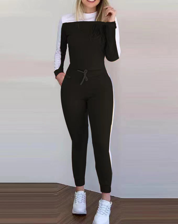 Womens Jumpsuit With Removable Straps And Side Contrast Stripes Versatile Streetwave For Active Women
