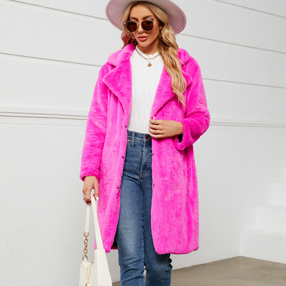 Streetwave Womens Faux Fur Coat Deep Collar Luxurious Comfort For Style Savvy Women