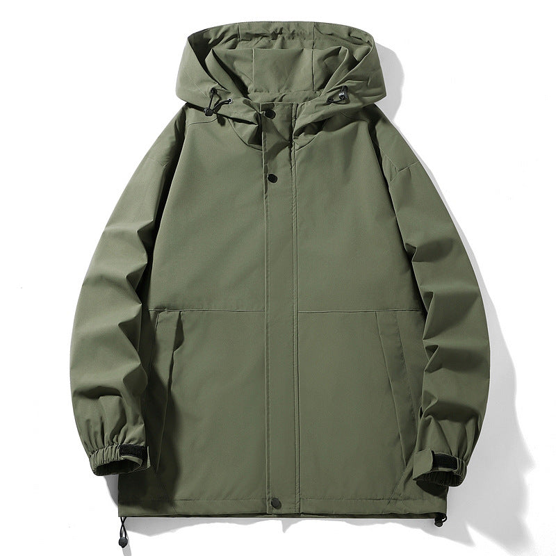 Waterproof Mens Transitional Jacket With Adjustable Hood And Practical Pockets Street Wave