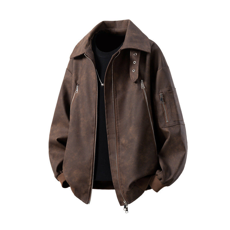 Street-Wave Men's Transitional Jacket With Innovative Design And Multifunctional Zipper Pockets