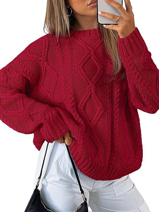 Streetwave Womens Relaxed Cable Knit Sweater Soft Cotton Blend Cozy Warmth For Cold Weather