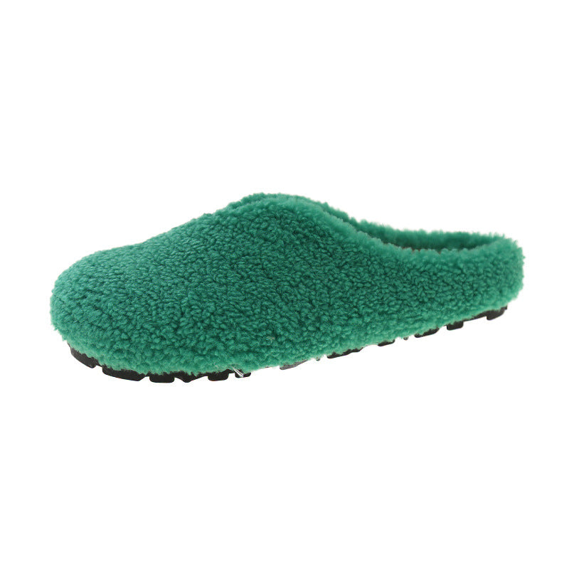 Street Wave Women Plush Slippers Non Slip Sole Cozy Fleece Lining For Home Comfort