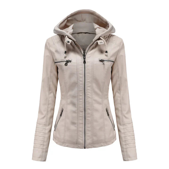 Street-wave Hooded Winter Jacket For Women Warm Modern Style With Zip Pockets Ideal For Cold Weather