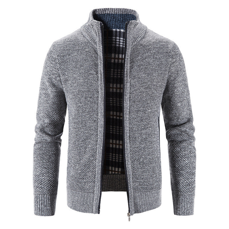 Street-wave Mens Insulated Cardigan With Innovative Warm Inner Lining For Cold Weather Comfort
