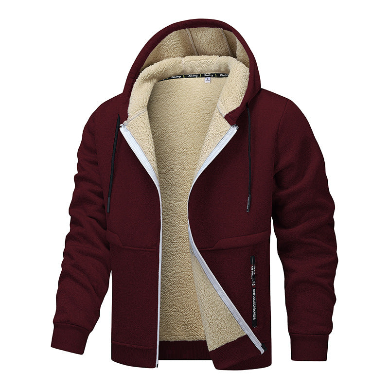 Street Wave Mens Warm Fleece Jacket With Functional Cut Cozy Sherpa Lined For Outdoor Comfort