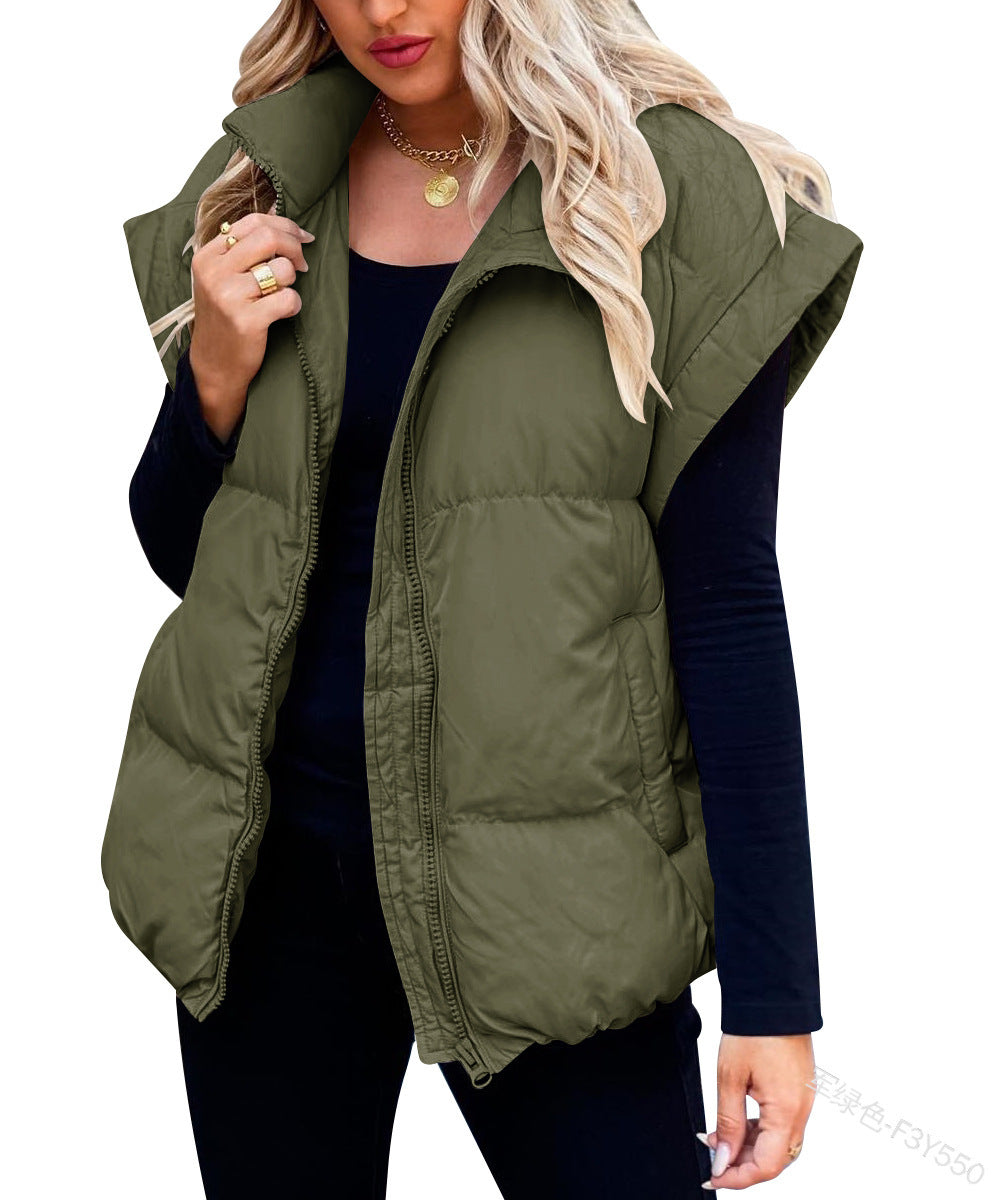 Street-wave Women's Puffer Vest Cozy Warmth Lightweight Quilted Insulation Stylish Versatile Outerwear for Women