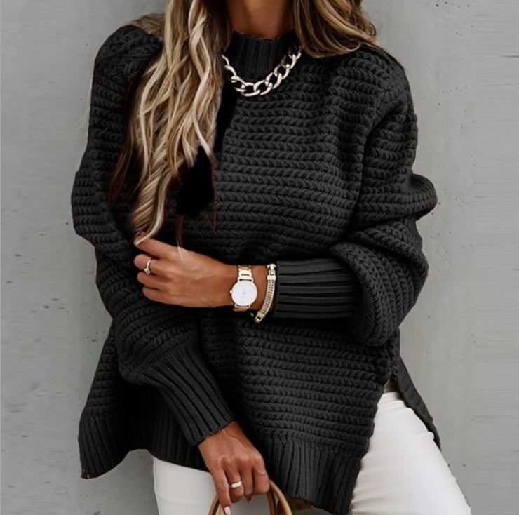 Womens Cozy Textured Knit Sweater With Wide Relaxed All Day Comfort By Street Wave For Women