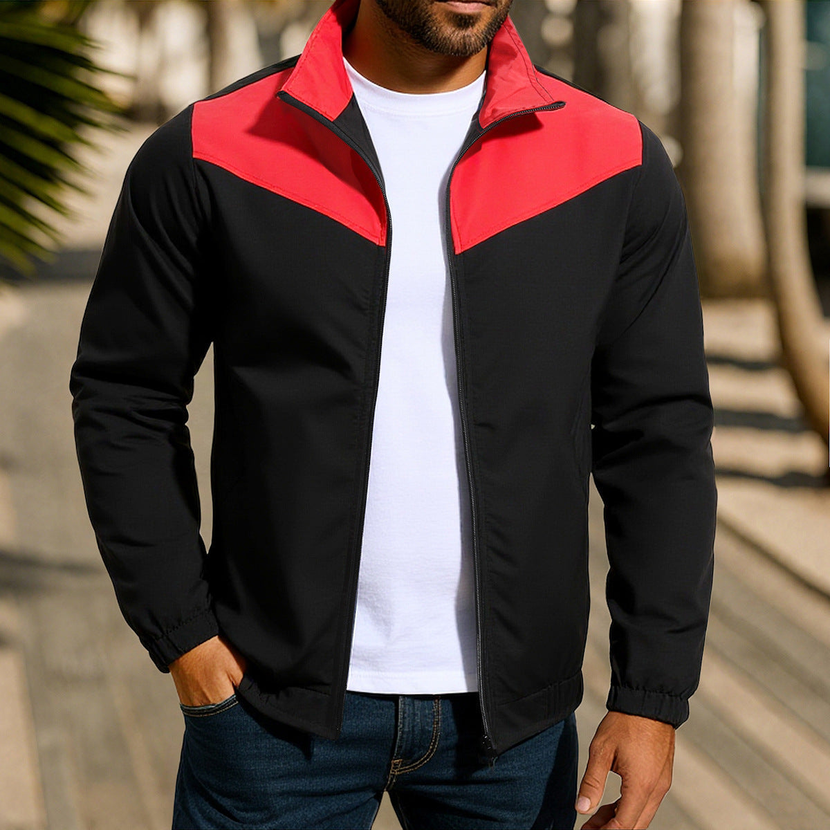 Street-Wave Men's Sport Jacket With Modern Cut And Breathable Comfort For Urban Adventurers