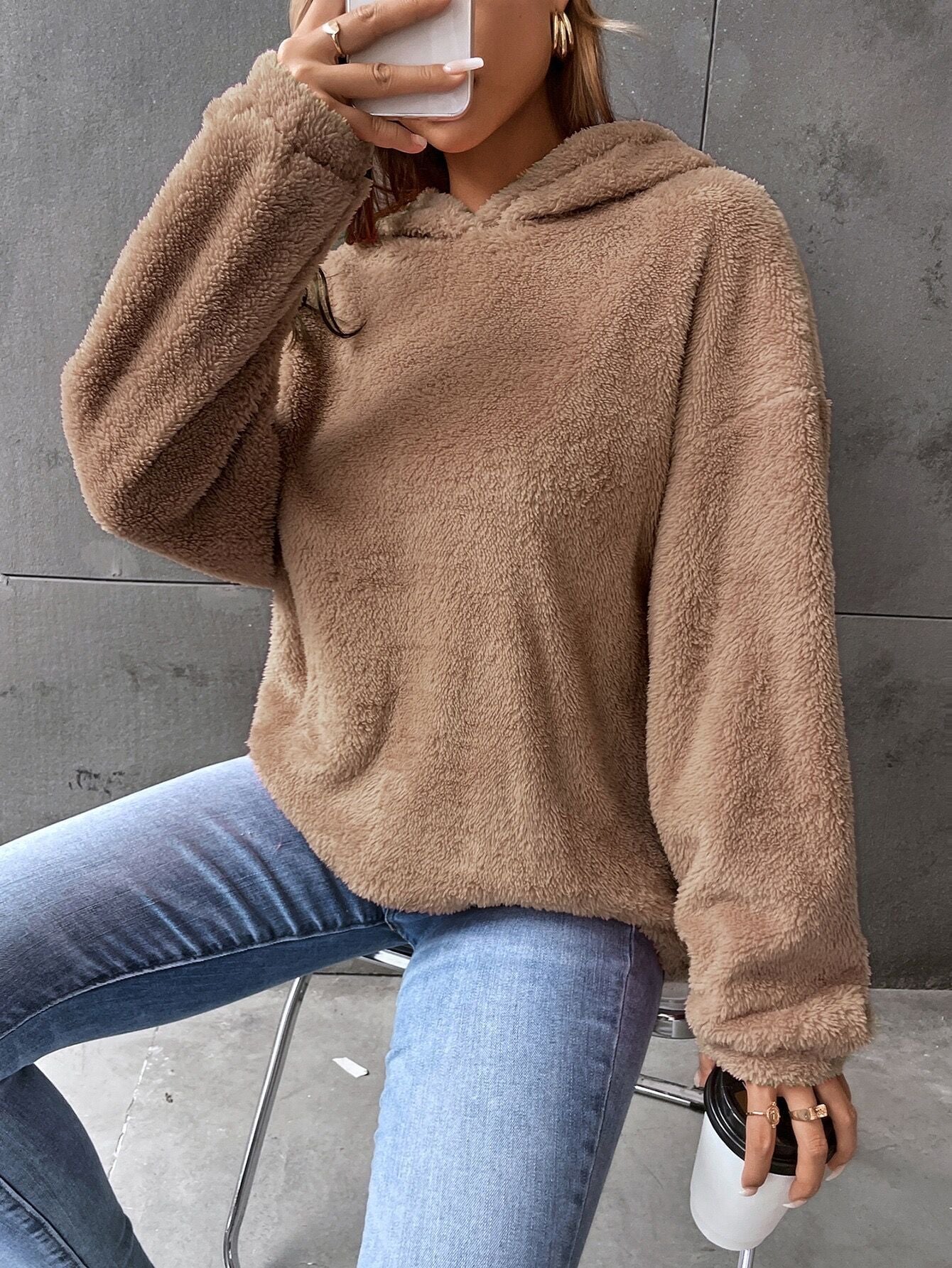 Street-Wave Women Plush Hoodie Ultra Soft Fleece For Cozy Everyday Comfort Warmth