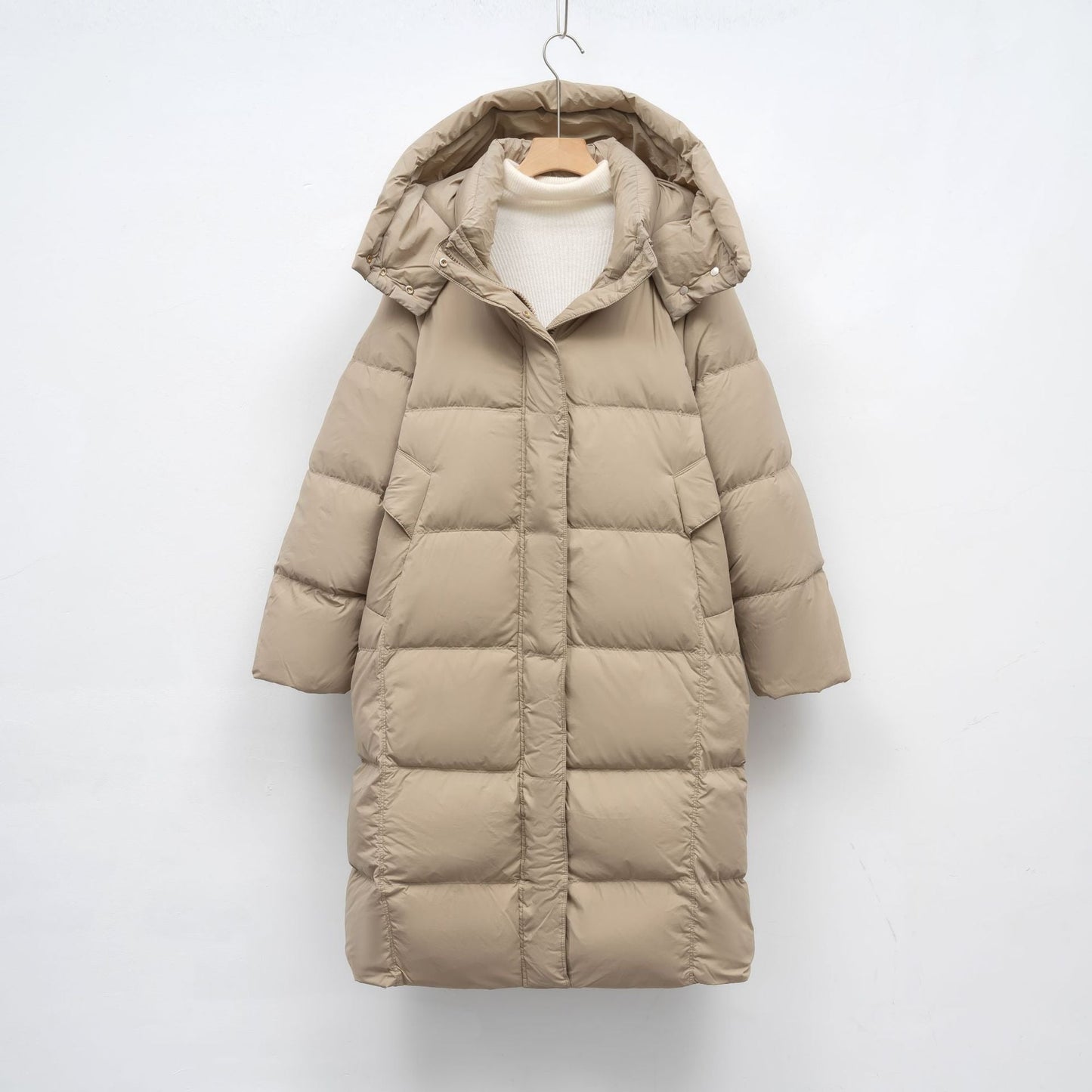 Street-wave Women's Long Down Jacket With Adjustable Hood And Luxurious Interior Lining