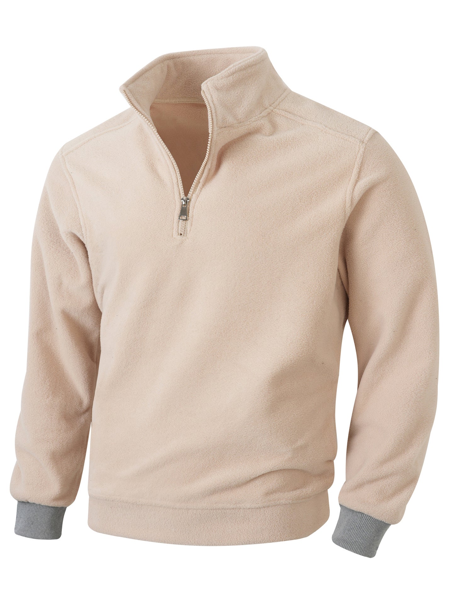 Street-wave Men Fleece Jacket Half Zip Warm Cozy