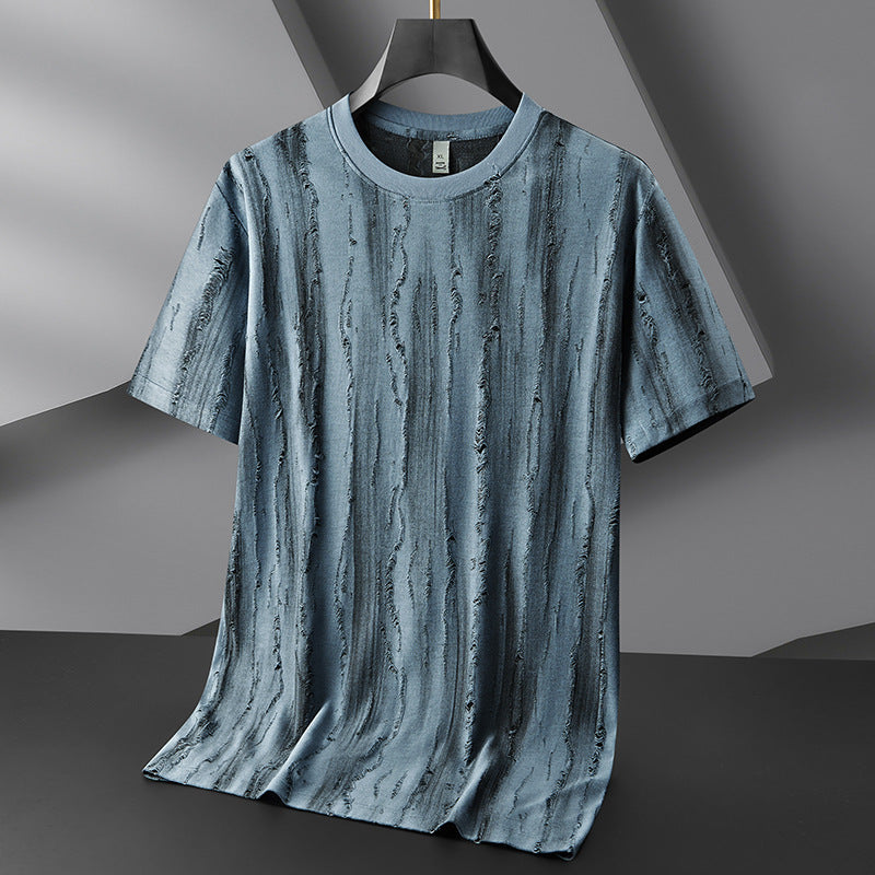 Distressed Crew-Neck Shirt