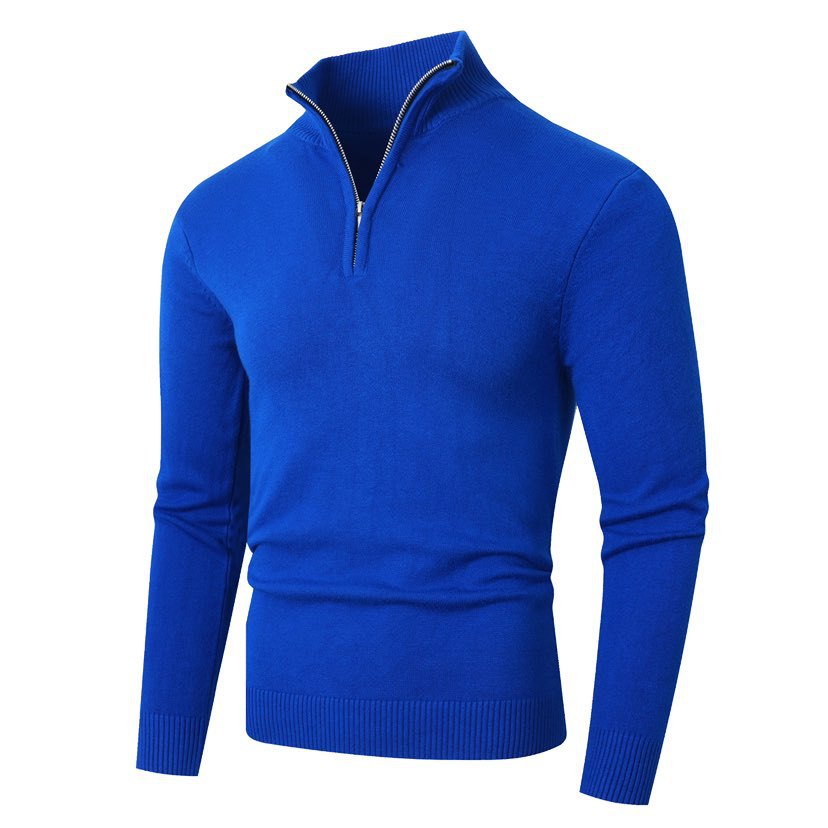 Men's Knit Pullover With Stand Collar And Premium Zip By Streetwave Breathable Cotton Comfort
