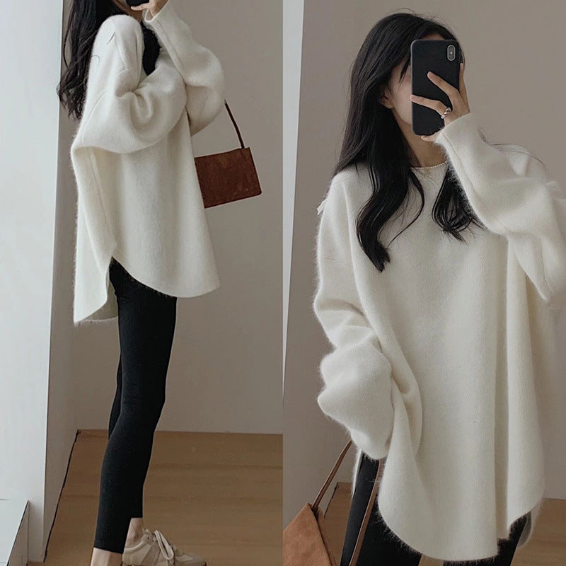 Streetwave Oversized Knit Sweater For Women With Relaxed Fit And Voluminous Sleeves Cozy Warm