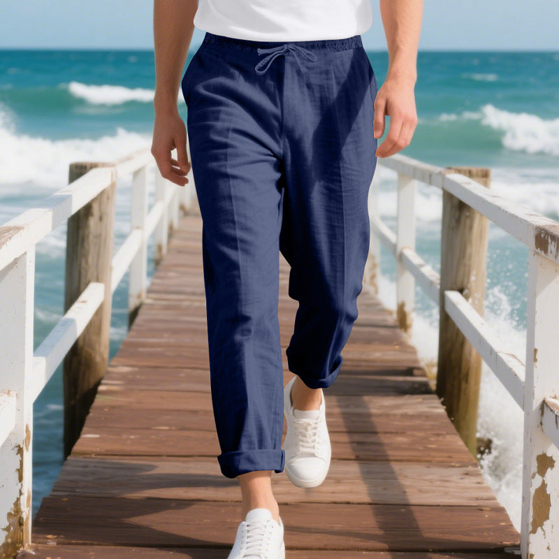 Street-Wave Men's Comfortable Beach Pants With Elastic Waistband And Adjustable Drawstring