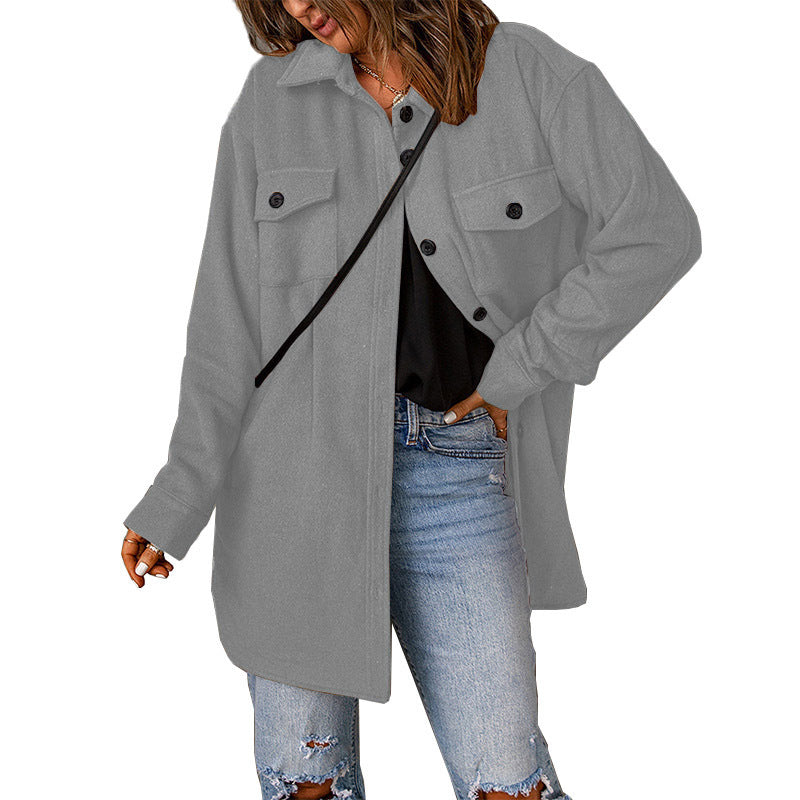 Street Wave Plus Size Shirt Jacket With Functional Pockets For Curvy Women Casual Yet Stylish