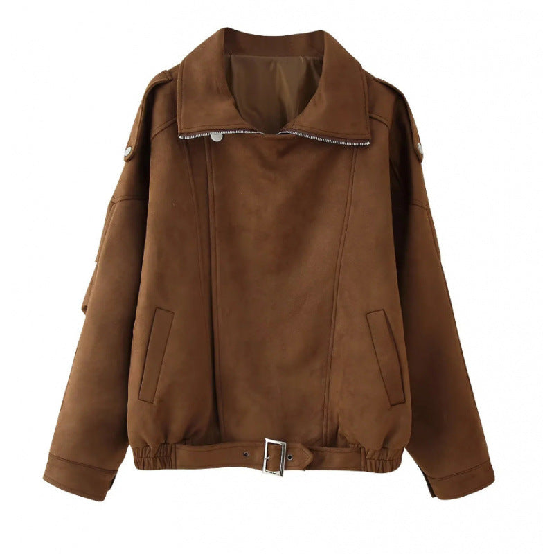 Street-Wave Women's Oversized Suede Jacket Premium Comfort For Everyday Wear Ultra Soft Texture