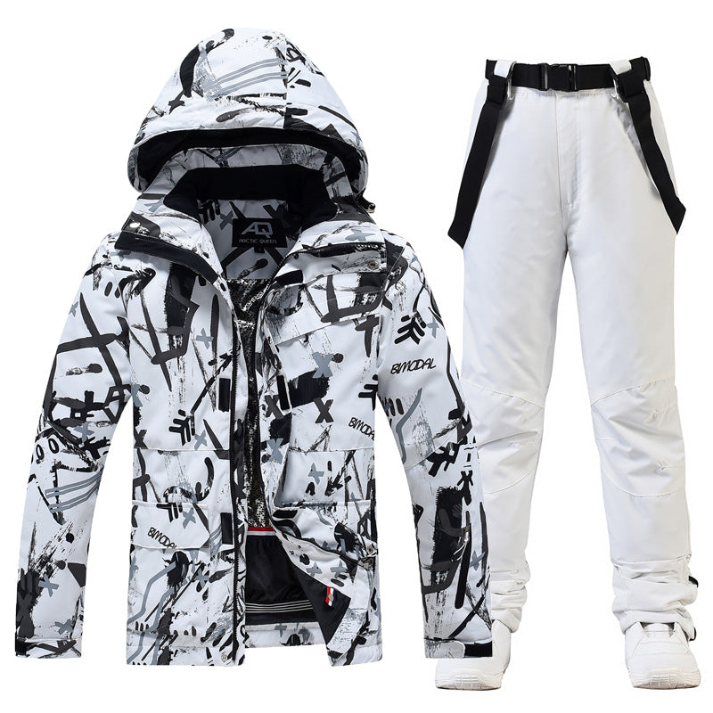 Street-Wave Mens Ski Suit Premium Water-Resistant Two-Piece Hooded Jacket