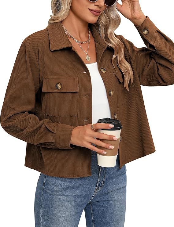 Street-wave Women Overshirt Jacket Corduroy Casual Everyday Wear For Stylish Relaxed Fit