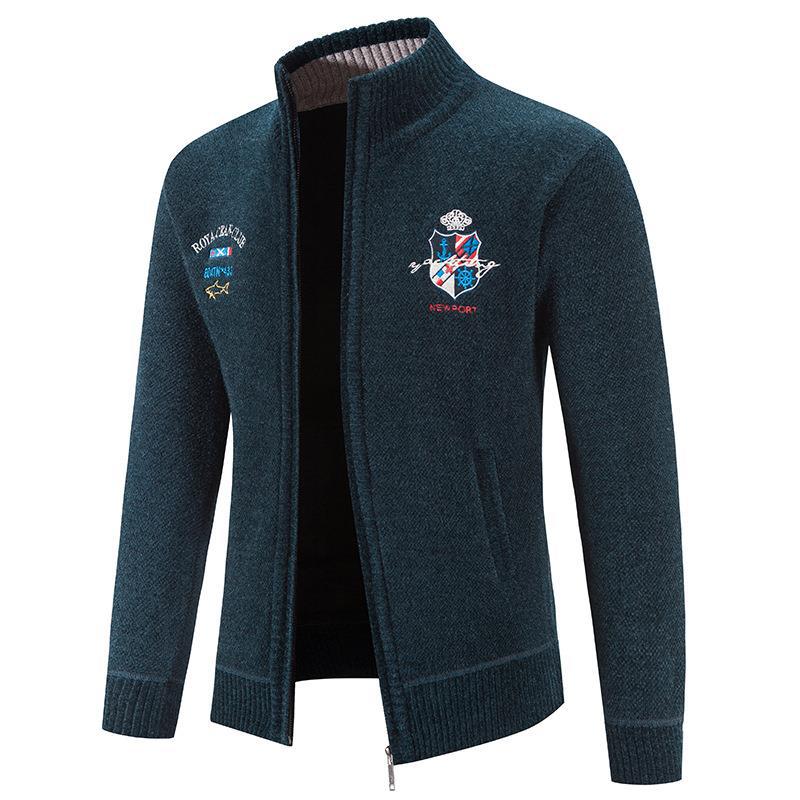 Mens Fashion Cardigan With High Collar And Embroidered Details By Streetwave For Modern Men