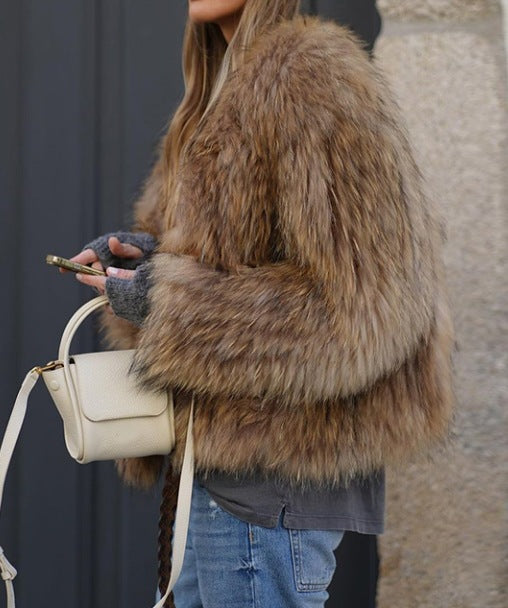 Street-Wave Women's Faux Fur Jacket Luxurious Fluffy Warmth for Elegant Winter Style