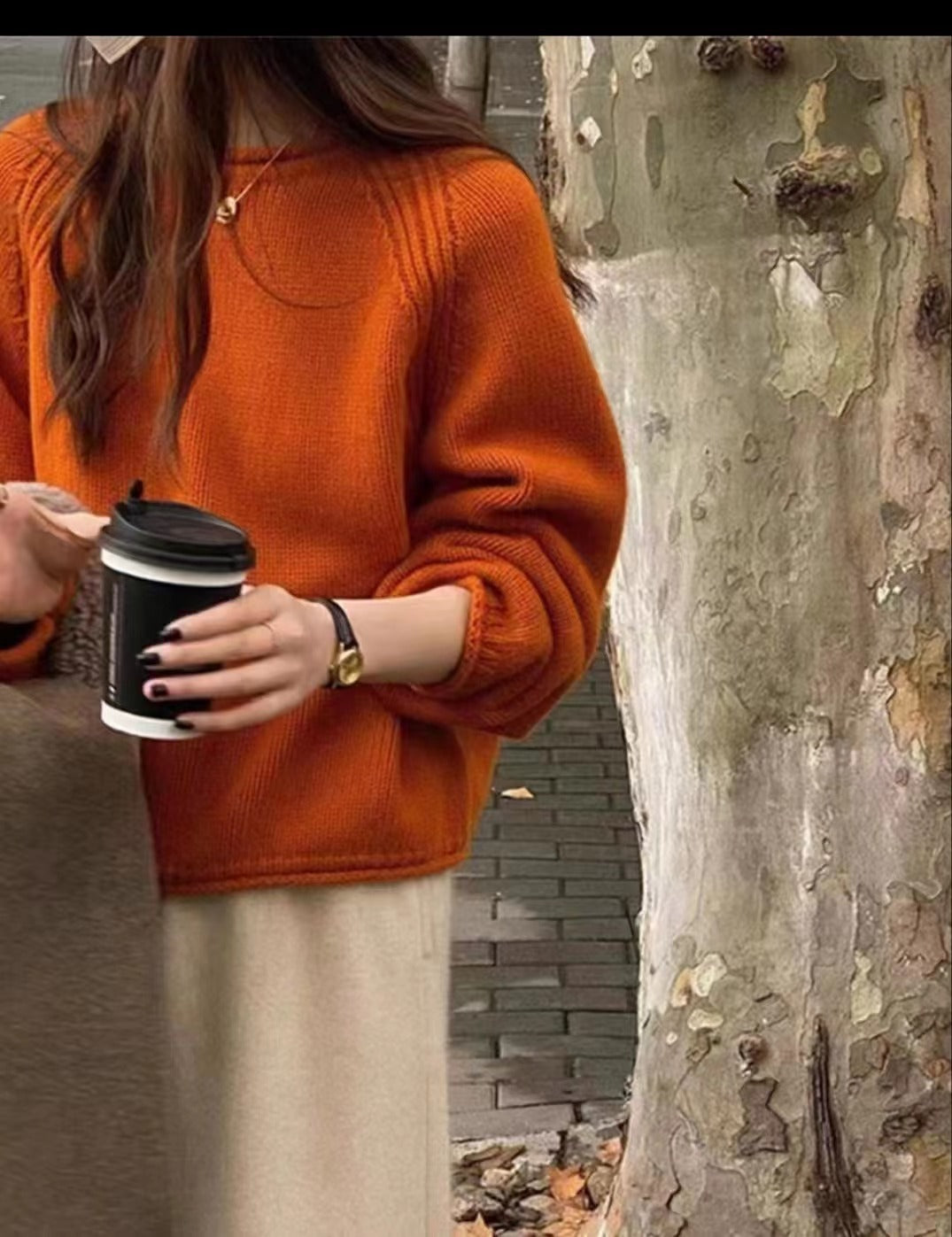 Street-Wave Cozy Knit Sweater For Women With Relaxed Fit And Airy Sleeves, Everyday Essential