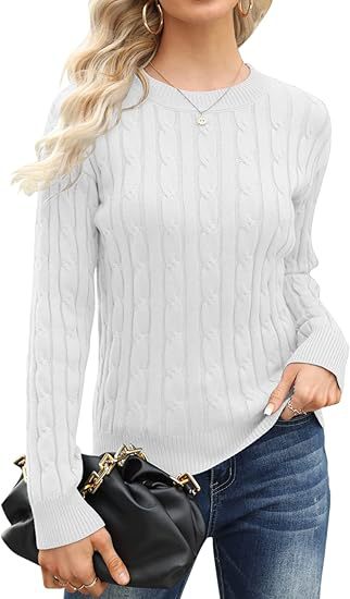Street-Wave Women's Cable Knit Sweater Soft Cotton Blend For Comfortable Everyday Wear Timeless Chic Pullover