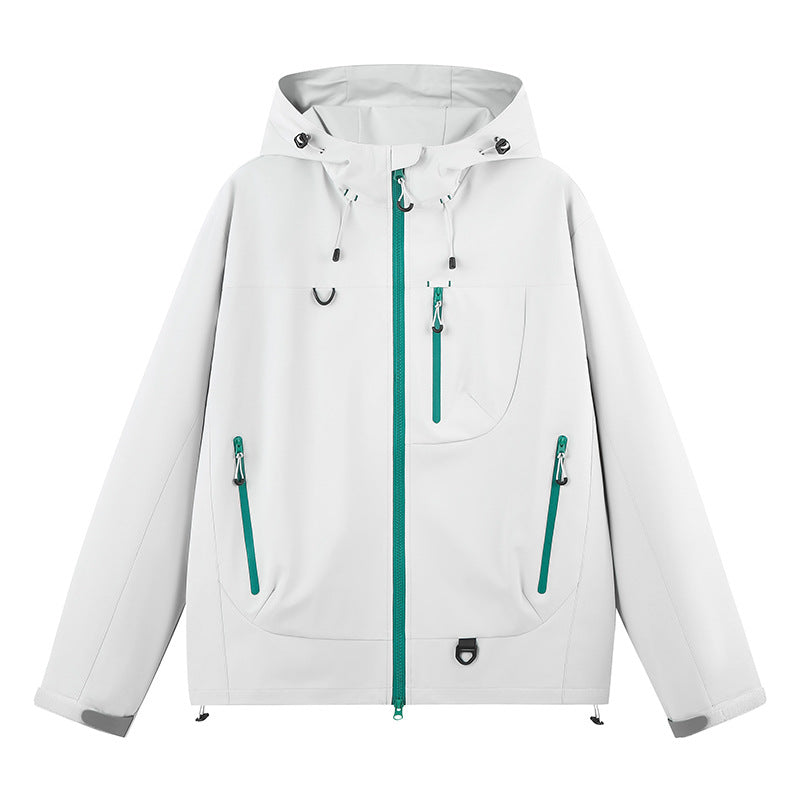 Street-wave Women's All-Weather Water-Resistant Outdoor Jacket With Adjustable Hood And Zipper Pockets