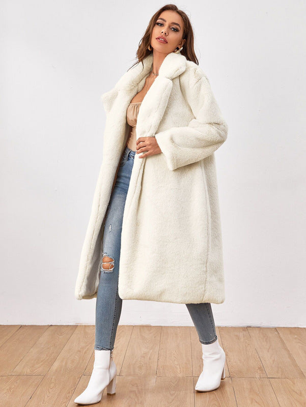 Fluffy Faux Fur Long Blazer Streetwave For Women Elegant Cozy Chic Outerwear For Cold Weather