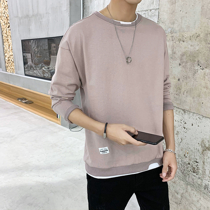 Mens Casual Sweatshirt With Contrast Hem From Street Wave Premium Soft Cotton Blend For Everyday Wear