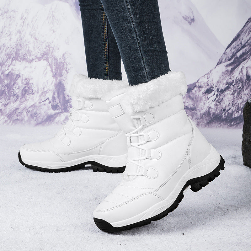 Street-Wave Quilted Ankle Boots With Faux Fur Lining Warm Durable Winter Boots For Women