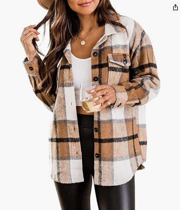 Street Wave Womens Plaid Flannel Shirt Soft Cozy Warm Fabric For Everyday Wear Versatile Layering For Cooler Weather