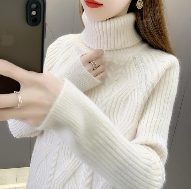 Street-wave Womens Turtleneck Sweater Cozy Cable Knit Structured Pattern Soft Warmth For Women
