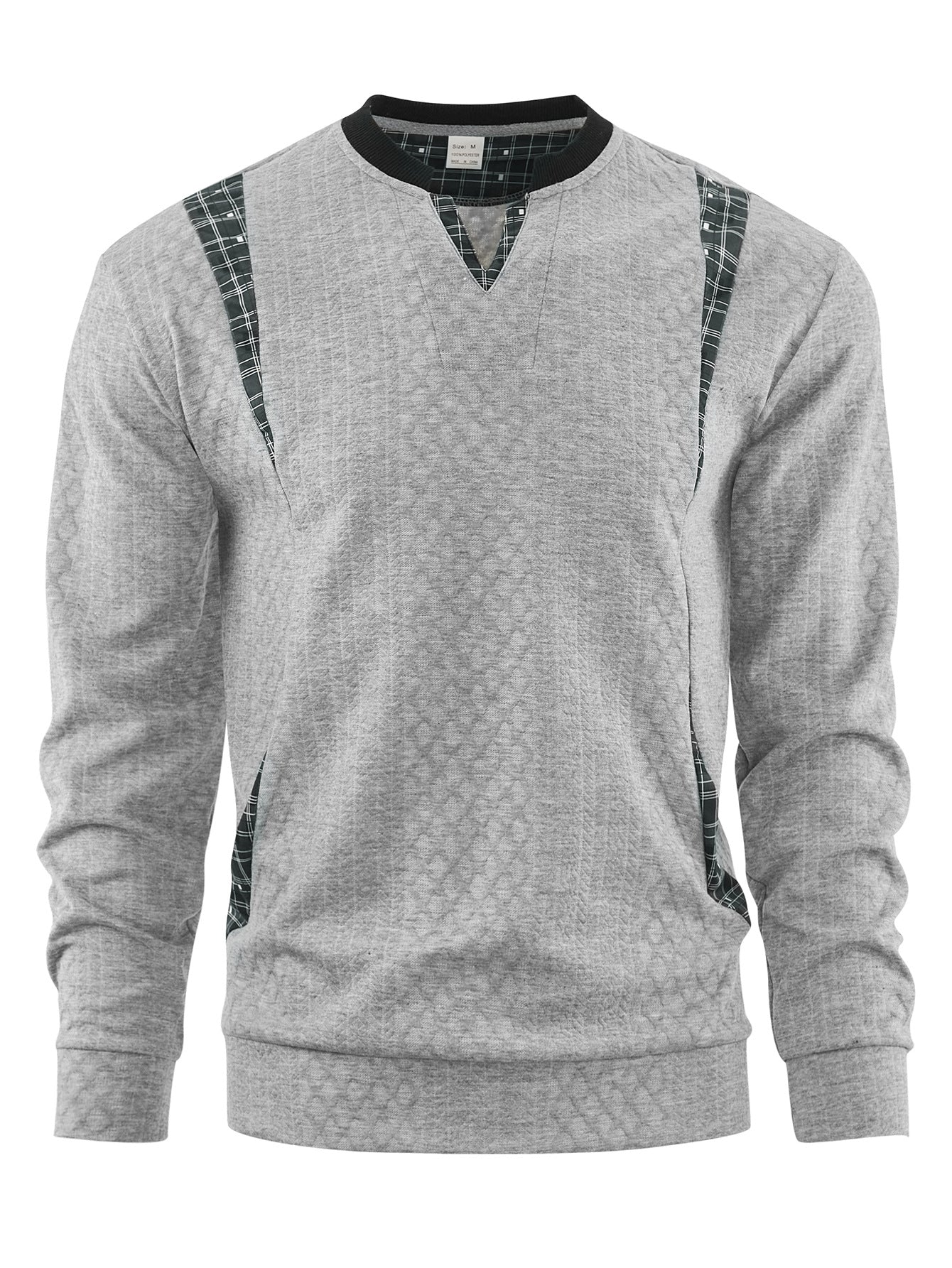 Men's Knit Sweater With Argyle Elements By Street-Wave For Everyday Modern Style