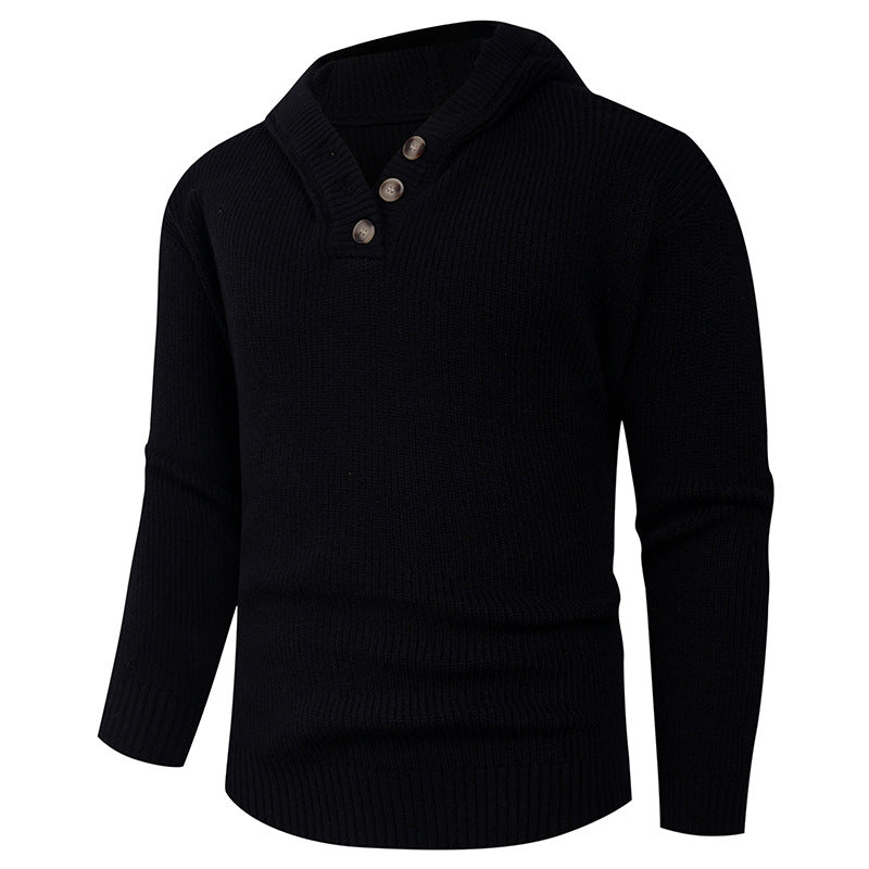 Mens Wool Shawl Collar Sweater Streetwave With Wooden Buttons For Men Modern Cozy Comfort