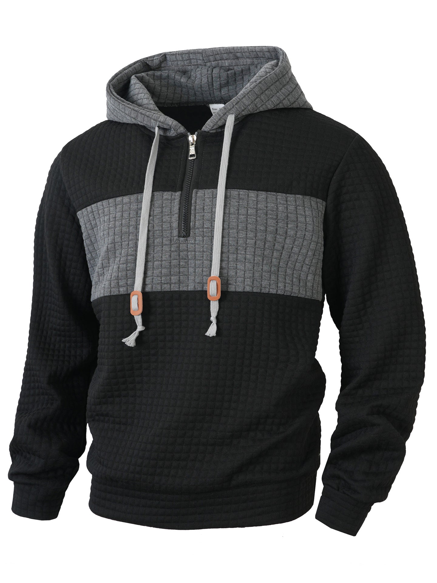 Street-wave Men's Quilted Zip Hoodie Quarter Zip With Structured Design For Men All Day Comfort