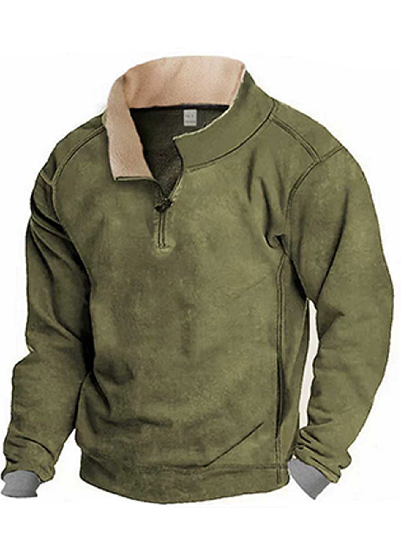 Street-wave Men's Fleece Sweatshirt With Stand Collar Soft Breathable Warmth For Active Lifestyle