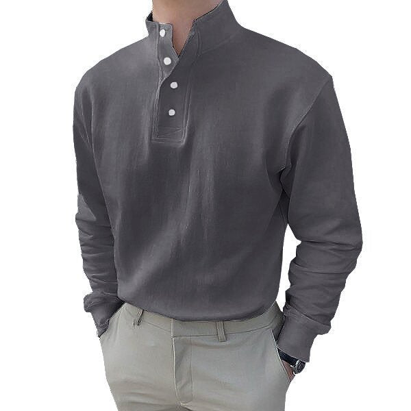 Street Wave Mens Henley Shirt Premium Soft Cotton Blend