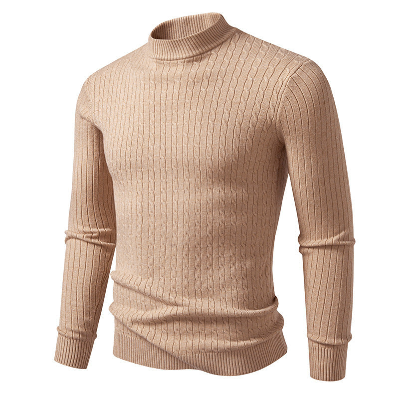Mens Turtleneck Sweater With Structured Knit By Street Wave For Men Premium Warmth