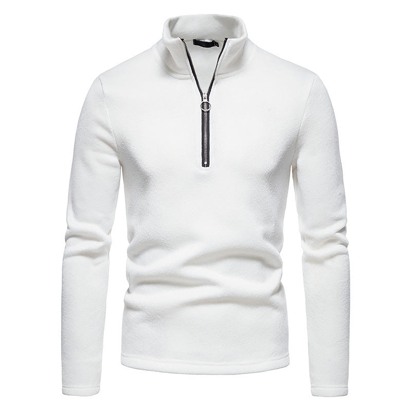 Mens Sporty Zip Neck Pullover With High Collar By Street-wave For Active Men Ideal Cold Weather Wear