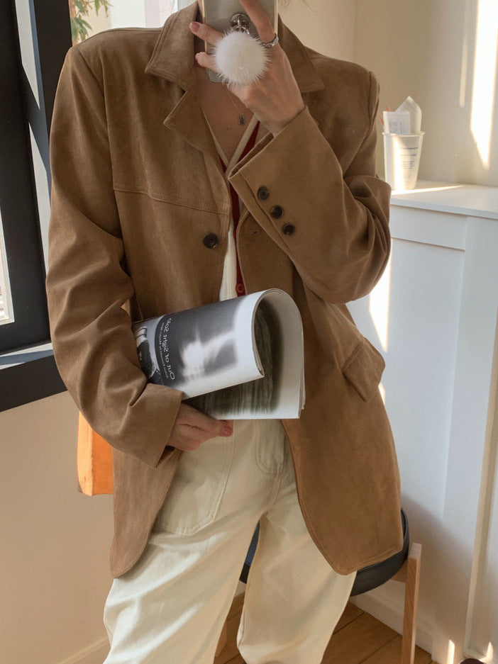 Street-Wave Women's Suede Jacket - Elegant, Comfortable and Versatile Outerwear for Fashion-Forward Women