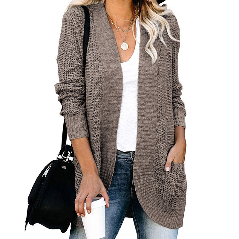 Streetwave Women's Knit Cardigan With Pockets Open Front For Cozy Everyday Style