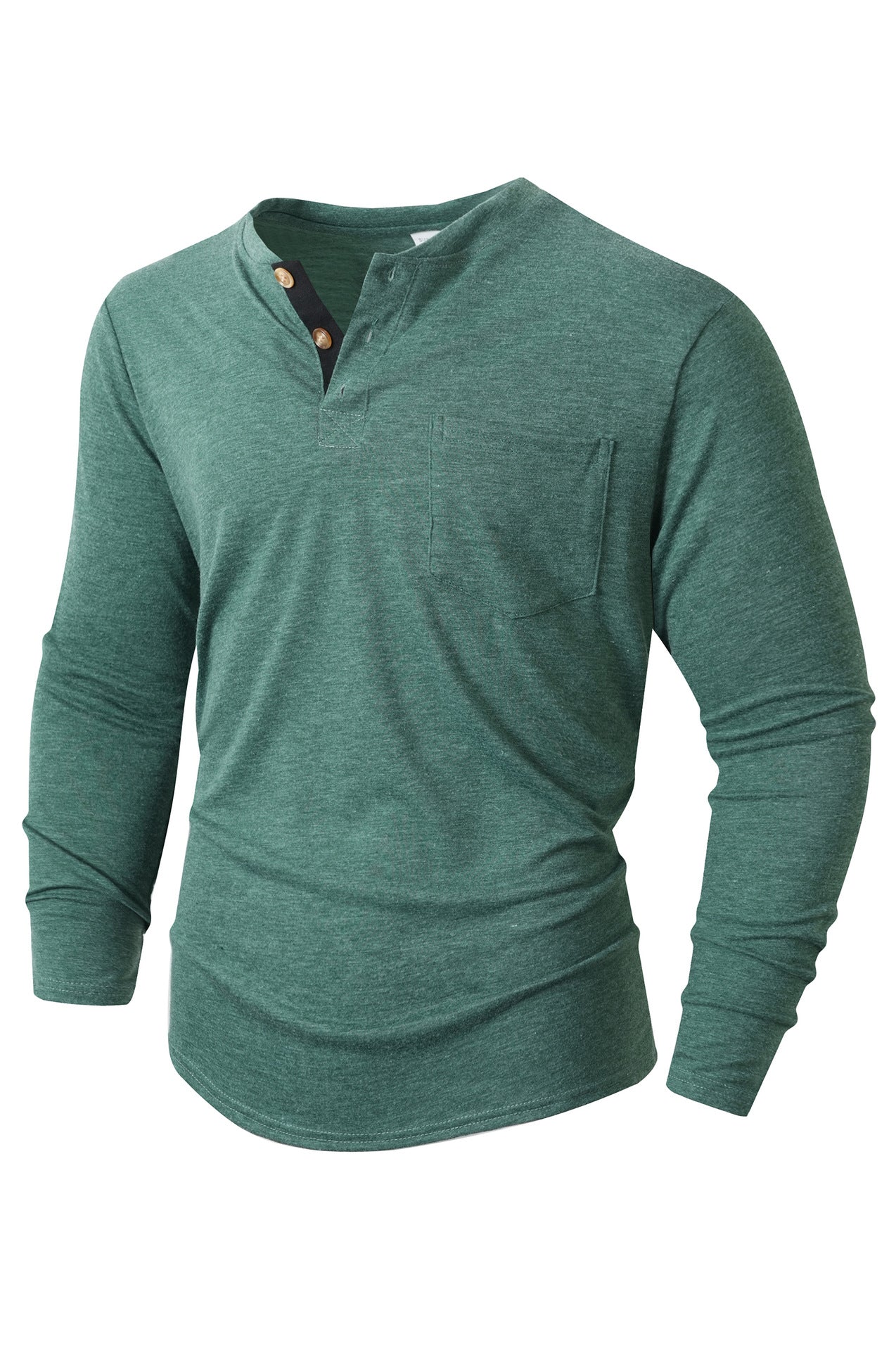 Street Wave Men Henley Shirt Long Sleeve Comfort Fit Soft Cotton For Everyday Wear