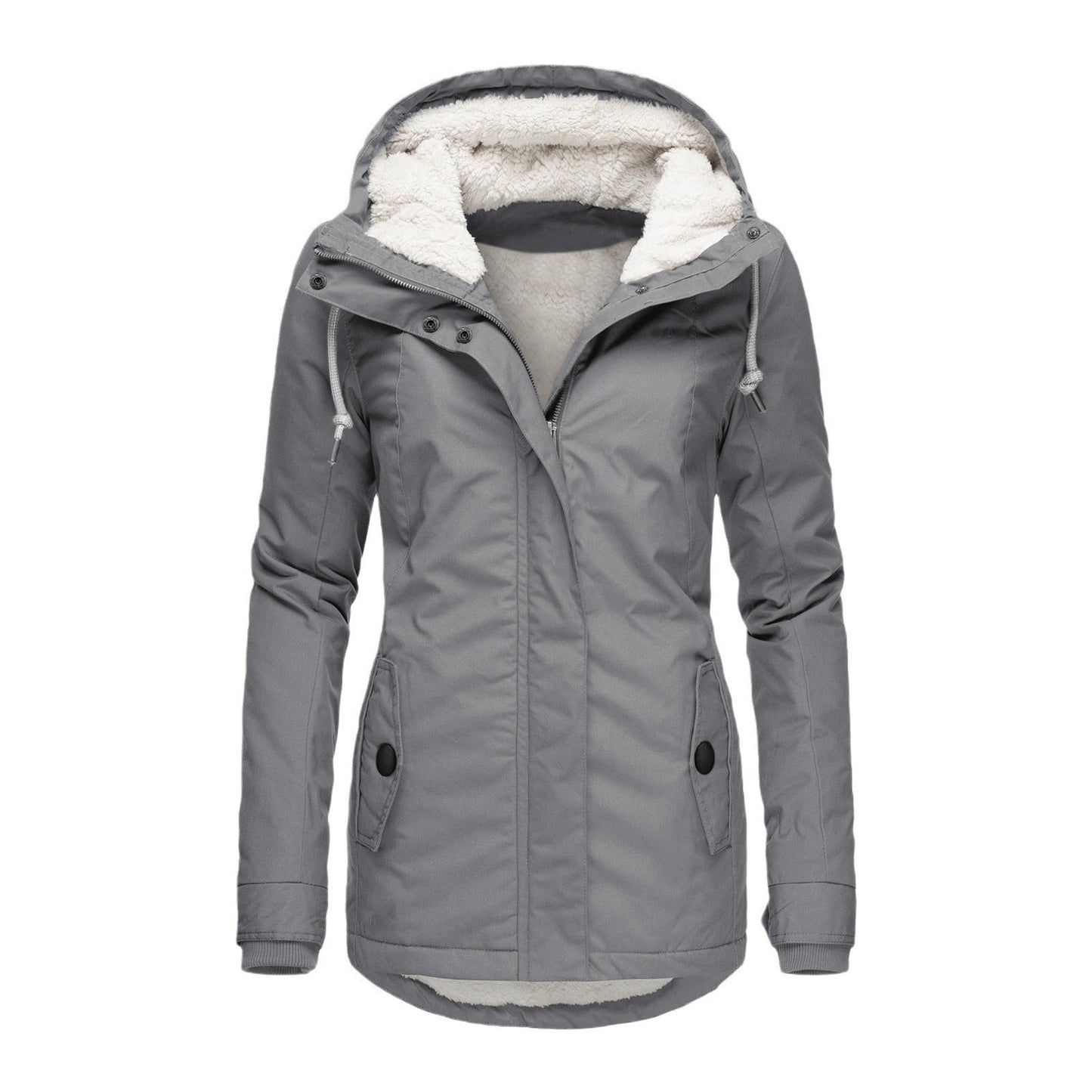 Women Warm Outdoor Jacket Street Wave With Cozy Fleece Lining All Weather Versatility