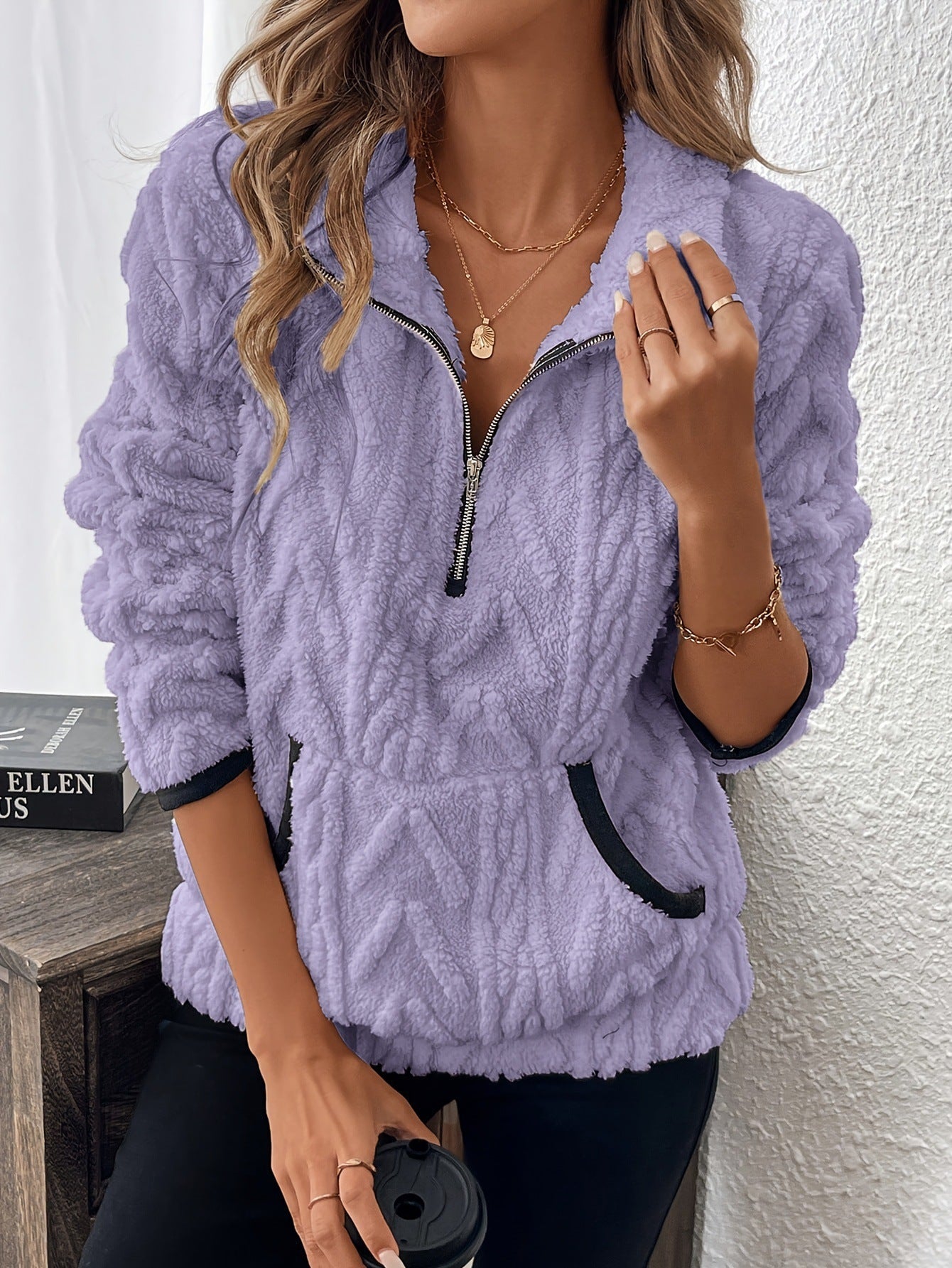 Street-Wave Women's Half Zip Fleece Pullover Soft Cozy Warmth Plush Comfort For Chilly Days